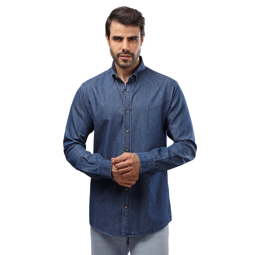 TH Denim Long Sleeve Men Shirt